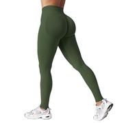 ZAAYO Leggings deportivos para mujer, cintura alta, para gimnasio, sin costuras, opacos, para deporte, yoga, fitness, entrenamiento, verde oliva, M