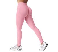 ZAAYO Leggings deportivos para mujer, sin costuras, cintura alta, levantamiento de glúteos, push up, gimnasio, pantalones deportivos, Rosa., M