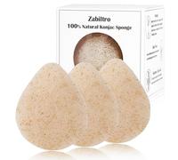 Zabiltro Esponjas faciales Konjac de nogal natural, gotas de agua, para una limpieza suave y exfoliación facial, ecológica, para el cuidado de la piel, limpieza facial y corporal, con nogal + konjac,