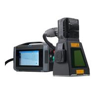 ZAC Máquina de marcado láser portátil PRO grabador de fibra marcador de mano con lente de campo de 100 x 100 mm, fuente de alimentación dual, fuente láser máxima de 8 pulgadas, pantalla táctil de
