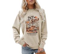 Zach Bryan Tour Merch - Sudadera con capucha unisex con gráfico country folk de gran tamaño, acogedora, con capucha, albaricoque, S