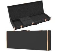 zachary Funda rígida para bajo con cerradura para bajo cuadrado de 45 pulgadas, funda protectora rígida para Ibanez, modelo Fender con bloqueo de seguridad, patas de metal (negro clásico)