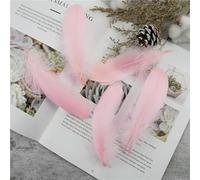 Zachte ganzenveer 13-18 cm natuurlijke zwanenpluim voor doe-het-zelf sieraden maken handgemaakte accessoires bruiloft feestdecoratie-lichtroze-100 stuks