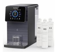 ZACHVO Sistema de ósmosis para agua potable, 10 niveles de temperatura, filtro de agua de ósmosis, filtro de agua potable, depósito de agua de 7 litros