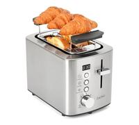 ZACHVO Tostadora 2 Ranuras de Acero Inoxidable con Pantalla LED, 6 Niveles, Descongelar, Recalentar y Cancelar, Elevación Extra, Bandeja Recogemigas y Soporte para Panecillos