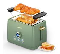 ZACHVO Tostadora Pan - 2 Rebanadas, 6 Niveles de Dorado, Ranura Ancha, Rejilla Calefactora, Verde