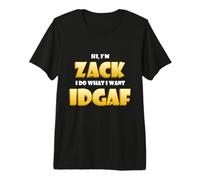 Zack Costume Idgaf Funny Meme Halloween Costume For Zachary Camiseta Premium