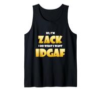 Zack Costume Idgaf Funny Meme Halloween Costume For Zachary Camiseta sin Mangas