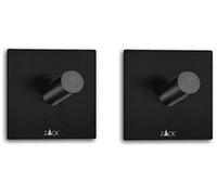 Zack Duplo 40353 - Juego de 2 ganchos para toallas de pared, color negro