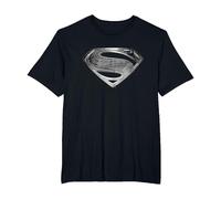 Zack Snyder's Justice League Superman Symbol Black Suit Camiseta, Hombre Tallas Grandes, Negro, 2X Alto