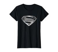 Zack Snyder's Justice League Superman Symbol Black Suit Camiseta, Mujer, Negro, M