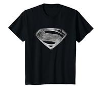 Zack Snyder's Justice League Superman Symbol Black Suit Camiseta, Niños, Negro, 2 años