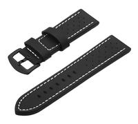 ZacLAy Correa De Reloj De 18Mm, 20Mm, 22Mm Y 24Mm, Correa De Reloj Deportiva De Cuero Vintage, Hebilla De Acero Inoxidable, Black Black Black H, 22mm