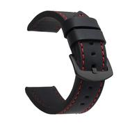 ZacLAy Correa De Reloj De 18Mm, 20Mm, 22Mm Y 24Mm, Correa De Reloj Deportiva De Cuero Vintage, Hebilla De Acero Inoxidable, Negro rojo negro, 20mm