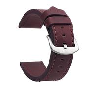 ZacLAy Correa De Reloj De 18Mm, 20Mm, 22Mm Y 24Mm, Correa De Reloj Deportiva De Cuero Vintage, Hebilla De Acero Inoxidable, Plateado de bronce, 18mm