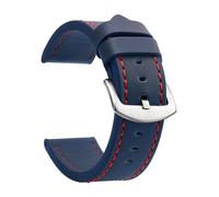 ZacLAy Correa De Reloj De 18Mm, 20Mm, 22Mm Y 24Mm, Correa De Reloj Deportiva De Cuero Vintage, Hebilla De Acero Inoxidable, Plateado rojo azul, 18mm