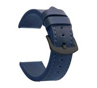 ZacLAy Correa De Reloj De 18Mm, 20Mm, 22Mm Y 24Mm, Correa De Reloj Deportiva De Cuero Vintage, Hebilla De Acero Inoxidable, Azul negro, 20mm