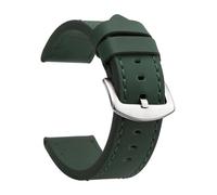 ZacLAy Correa De Reloj De 18Mm, 20Mm, 22Mm Y 24Mm, Correa De Reloj Deportiva De Cuero Vintage, Hebilla De Acero Inoxidable, Plata verde del ejército, 24mm