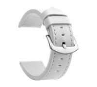 ZacLAy Correa De Reloj De 18Mm, 20Mm, 22Mm Y 24Mm, Correa De Reloj Deportiva De Cuero Vintage, Hebilla De Acero Inoxidable, Plata blanca, 20mm