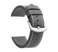 ZacLAy Correa De Reloj De 18Mm, 20Mm, 22Mm Y 24Mm, Correa De Reloj Deportiva De Cuero Vintage, Hebilla De Acero Inoxidable, Plata blanca gris, 20mm