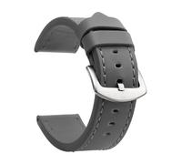 ZacLAy Correa De Reloj De 18Mm, 20Mm, 22Mm Y 24Mm, Correa De Reloj Deportiva De Cuero Vintage, Hebilla De Acero Inoxidable, Plateado gris, 20mm