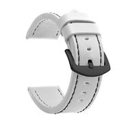 ZacLAy Correa De Reloj De 18Mm, 20Mm, 22Mm Y 24Mm, Correa De Reloj Deportiva De Cuero Vintage, Hebilla De Acero Inoxidable, Negro blanco negro, 22mm