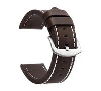 ZacLAy Correa De Reloj De 18Mm, 20Mm, 22Mm Y 24Mm, Correa De Reloj Deportiva De Cuero Vintage, Hebilla De Acero Inoxidable, Blanco marrón oscuro s, 24mm