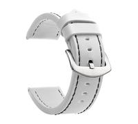 ZacLAy Correa De Reloj De 18Mm, 20Mm, 22Mm Y 24Mm, Correa De Reloj Deportiva De Cuero Vintage, Hebilla De Acero Inoxidable, Plata negra blanca, 22mm