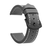 ZacLAy Correa De Reloj De 18Mm, 20Mm, 22Mm Y 24Mm, Correa De Reloj Deportiva De Cuero Vintage, Hebilla De Acero Inoxidable, Negro blanco gris, 20mm