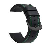 ZacLAy Correa De Reloj De 18Mm, 20Mm, 22Mm Y 24Mm, Correa De Reloj Deportiva De Cuero Vintage, Hebilla De Acero Inoxidable, Negro verde negro, 18mm