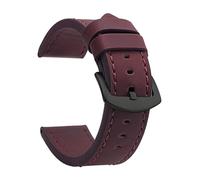 ZacLAy Correa De Reloj De 18Mm, 20Mm, 22Mm Y 24Mm, Correa De Reloj Deportiva De Cuero Vintage, Hebilla De Acero Inoxidable, Bronce negro, 22mm