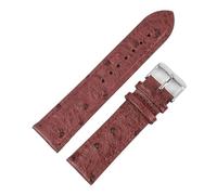 ZacLAy Correa De Reloj De Cuero Vintage 18Mm 20Mm 22Mm Patrón De Avestruz Correa De Reloj Accesorios De Reloj, Vino rojo, 22mm
