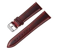 ZacLAy Correas De Reloj De Cuero Con Cera De Aceite, Pulsera Retro Hecha A Mano De 18Mm, 19Mm, 20Mm, 21Mm Y 22Mm, Rojo marrón, 18mm