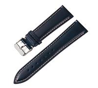 ZacLAy Correas De Reloj De Cuero Con Cera De Aceite, Pulsera Retro Hecha A Mano De 18Mm, 19Mm, 20Mm, 21Mm Y 22Mm, Azul, 22mm