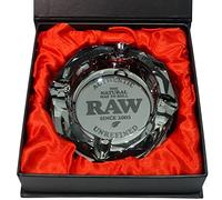 Zactly Exclusivo cenicero de cristal RAW con forma octogonal decorativo portátil, moderno y encantador cenicero de escritorio con parte inferior suave, viene en una caja de regalo presentable y