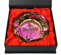 Zactly Exclusivo cenicero de cristal RAW con forma octogonal decorativo portátil, moderno y encantador cenicero de escritorio con parte inferior suave, viene en una caja de regalo presentable y