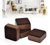 ZACUDA 4PCS Elevadores de Cama Autoadhesivos Pies de Acero al Carbono para Muebles Alza de Mueble Elevadores de Cama y Muebles Carga Elevadores de Muebles de Patas para Mesa Sofá Cama Cuadrado Marrón