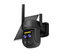 ZADCCS Cámara IP, Cámara de Seguridad 4K 8MP con Doble Lente, WiFi, Panel Solar, for Exteriores, Zoom óptico 10X, Audio, visión Nocturna a Color, batería integrada(8MP NO SD Card)