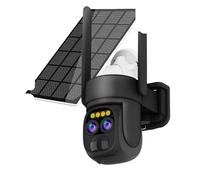 ZADCCS Cámara IP, Cámara de Seguridad Solar con Doble Lente, Zoom 10X, PTZ, 8MP, WiFi, Audio bidireccional, PIR, for Exteriores, Impermeable, CCTV, vigilancia, cámara IP inalámbrica(8MP NO SD Card)