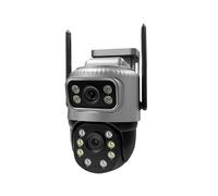 ZADCCS Cámara IP, Cámara IP 4G de Doble Lente, 4 MP, 4K, Resistente al Agua, Monitor vigilancia for Exteriores, hogar Inteligente, visión Nocturna, CCTV, protección Seguridad(WiFi CAM No Card)