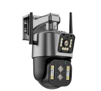 ZADCCS Cámara IP, Cámara IP Binocular 6K 12MP 4K for Exteriores con WiFi, PTZ, Zoom híbrido 10X, Seguimiento automático, Impermeable, Seguridad CCTV, 128 GB(12MP NO SD Card)