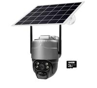 ZADCCS Cámara IP, Cámara IP Solar WiFi/4G de 5 MP for Exteriores, IP66, Impermeable, inalámbrica, con Monitor batería, Alarma, detección Movimiento PIR, CCTV, protección Seguridad(WiFi CAM 64GB Card)