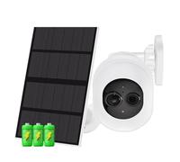 ZADCCS Cámaras de Seguridad, 4MP Solar Surveillance Cameras with 7800mAh Battery PIR Human Detection Camera Outdoor White Light Wireless IP(4MP NO SD Card)