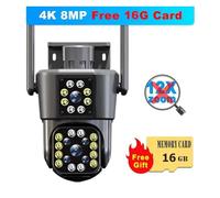 ZADCCS Cámaras de Seguridad, Cámara de 16MP 8K Zoom 12X, cámara PTZ for Exteriores con Cuatro Lentes, protección Seguridad, Seguimiento Ai, IP 4K, cámaras vigilancia CCTV(4K 8MP Free 16G Card)