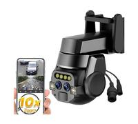 ZADCCS Cámaras de Seguridad, Cámara de Doble Lente 6MP, HD, Zoom 10X, PTZ for Exteriores, detección móvil AI, Seguimiento Inteligente, luz Color, monitoreo visión Nocturna(6MP Camera Add 32GB)