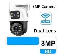 ZADCCS Cámaras de Seguridad, IP Camera 12MP 6K Three Lens 8X Zoom Surveillance AI Tracking Security Protection Outdoor CCTV CAM(4K 8MP Camera)