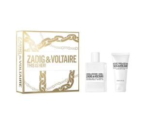 Zadig E Voltaire This Is Her - Caja de regalo para mujer, perfume EDP, 50 ml, leche corporal, 50 ml