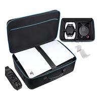 Zadii Funda de Transporte rígida Compatible con PS5, Bolsa Protectora de Viaje para Consola Playstation 5, Controladores DualSense, Base y Otros Accesorios, Black