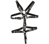 Arnés corporal de cuero ZADO negro (S-L)