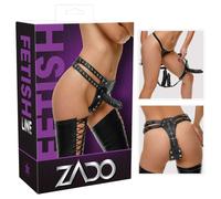 ZADO Cuerda de cuero 3 Dildos Negro L/XL